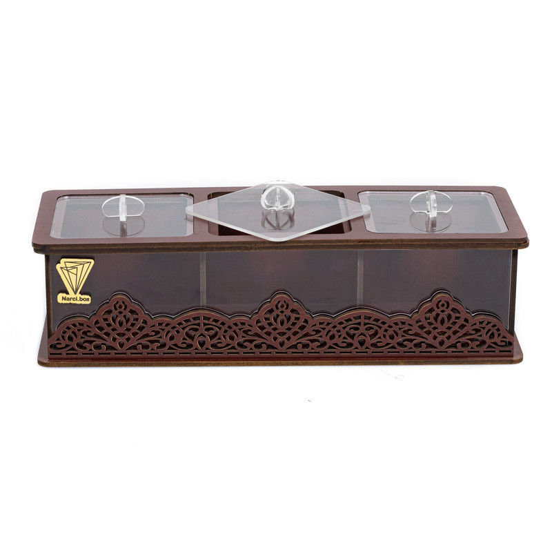 جعبه پذیرایی 3 خانه نارسی کد 03، مدل لوکسی، جنس MDF