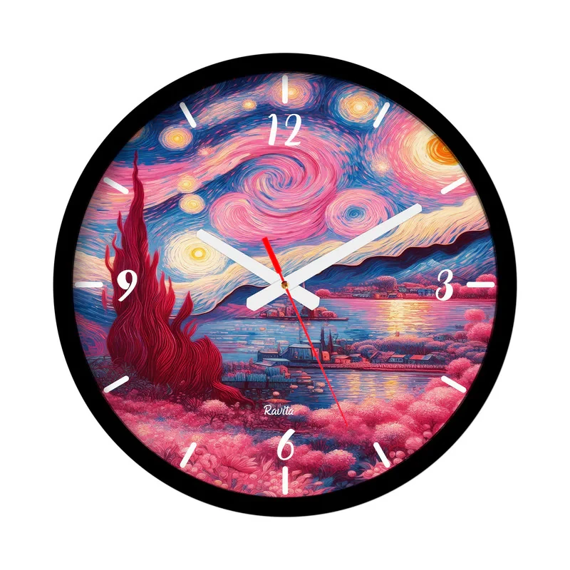 ساعت رومیزی عقربه‌ای راویتا مدل ونگوک صورتی کد 3670