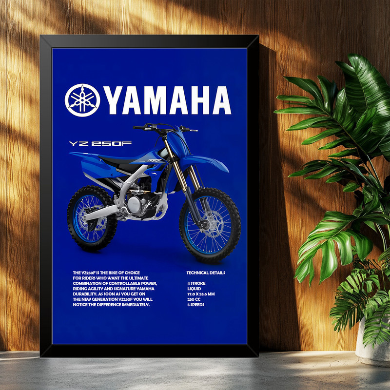 تابلو بکلیت طرح موتور یاماها YAMAHA YZ250F مدل B-po1955 فریم مشکی