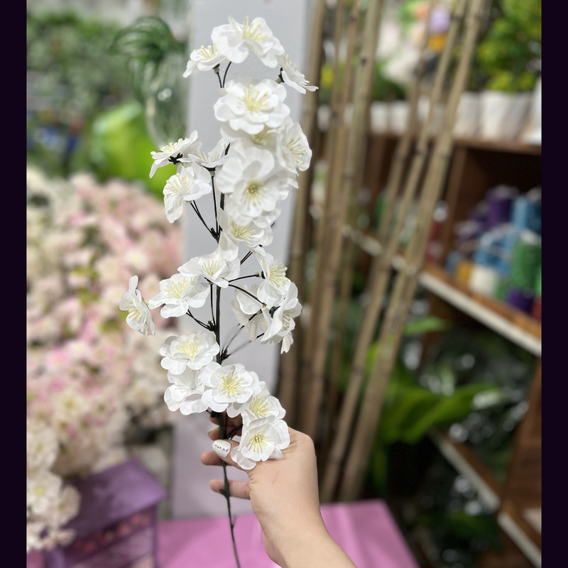 شاخه گل مصنوعی شکوفه گلریزه ارتفاع 50 سانتی‌متر وزن سبک 100 گرم مناسب دکوراسیون و تزئینات داخلی