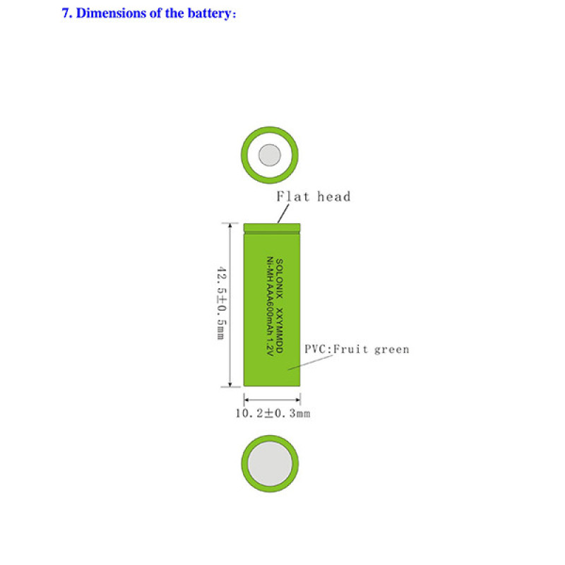 باتری نیم قلمی قابل شارژ سولونیکس مدل Ni-MH 600mAh FLAT مجموعه 4 عددی