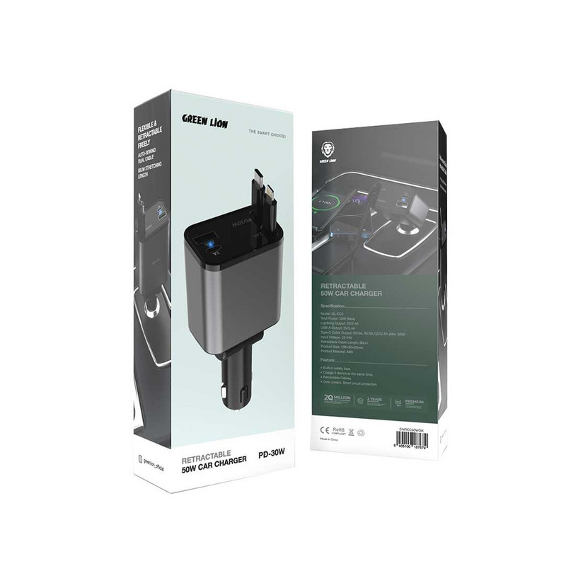 شارژر فندکی 50 وات گرین لاین مدل PD-30W