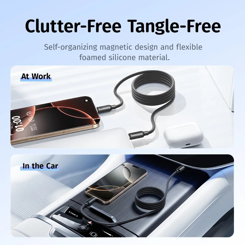کابل USB-C بیسوس مدل Silicone Pro Magnetic 100W طول 1 متر