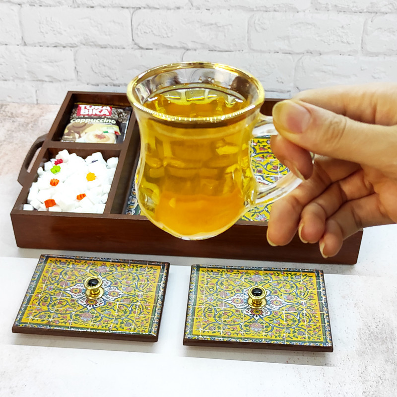 سینی چوبی رزینی مدل نوش نگار کد34