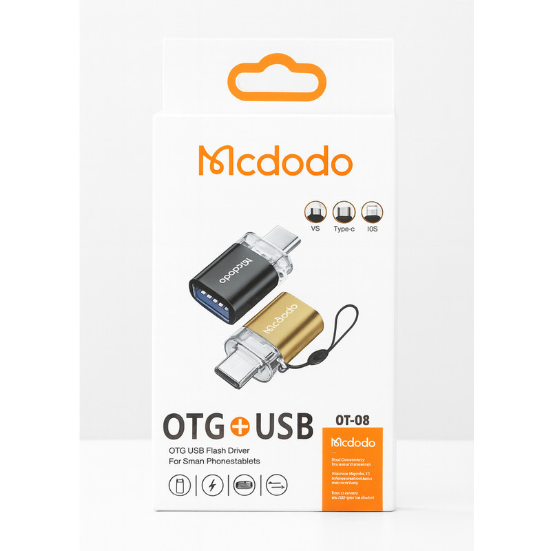مبدل OTG USB-C مک دودو مدل چراغ دار کد OT-08
