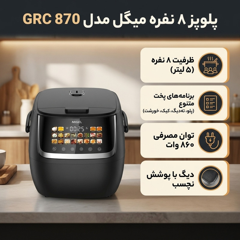 پلوپز 8 نفره میگل مدل GRC 870