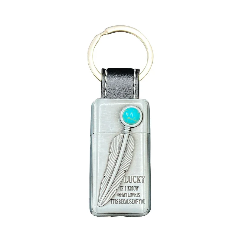 فندک گازی مدل پر نگین فیروزه کد DKD-2004