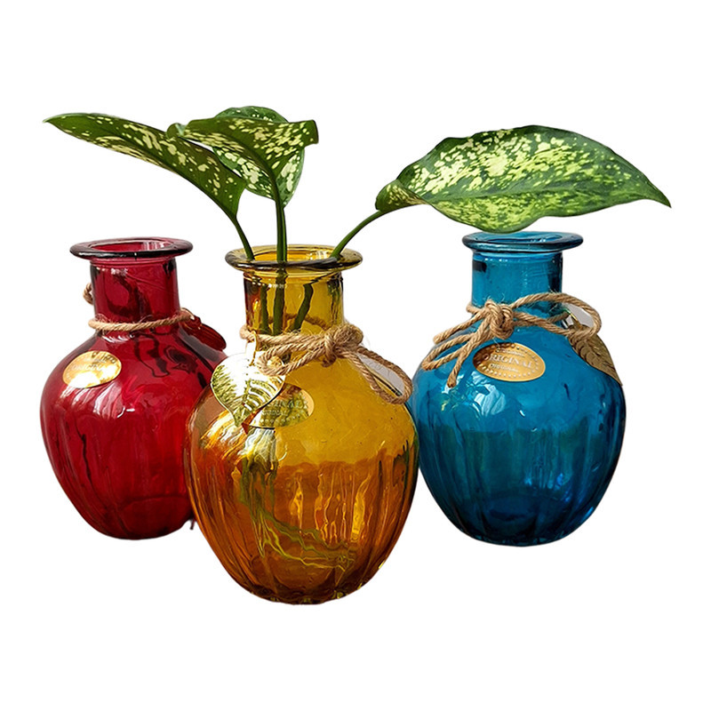 گلدان دکوری شیشه‌ای بدون پایه، رومیزی و ایستاده، ابعاد 5×5×14 سانتی‌متر و وزن 200 گرم