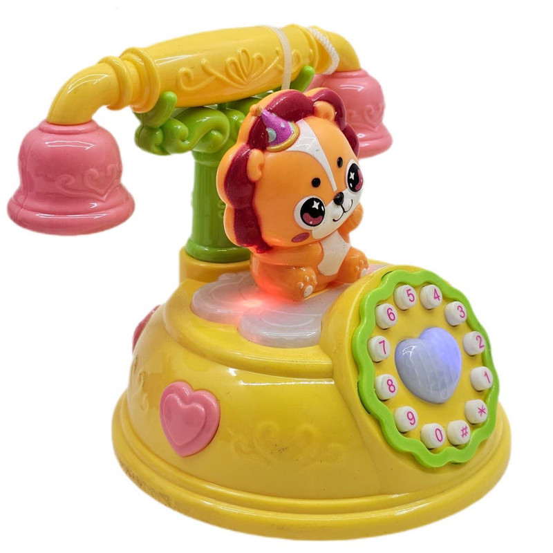 اسباب بازی ناب سل مدل تلفن شیر بامزه موزیکال چراغدار کد Funny lion musical phone with lights