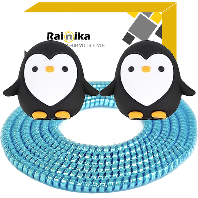 محافظ کابل شارژ و هندزفری رینیکا مدل Penguin Bla KK 03 مجموعه 3 عددی