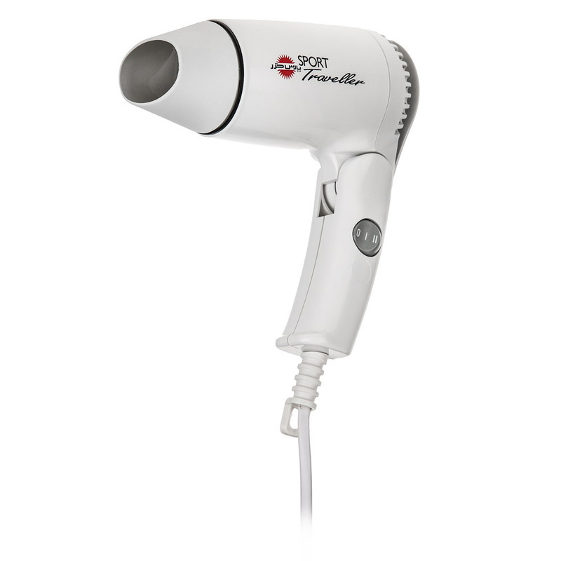 سشوار مسافرتی 1100 وات پارس خزر مدل HD-861P، موتور DC، وزن 340 گرم، المنت فلز، دارای سری متمرکز‌کننده با ویژگی صاف‌کنندگی