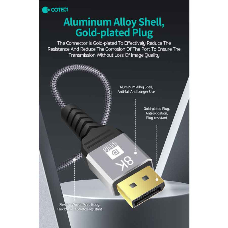 کابل Display Port کوتتسی مدل 87402 طول 2.0 متر