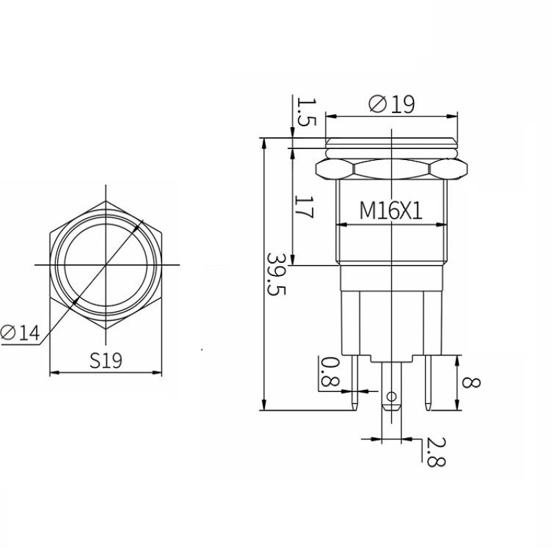 کلید فشاری مدل 3V-7V YLW