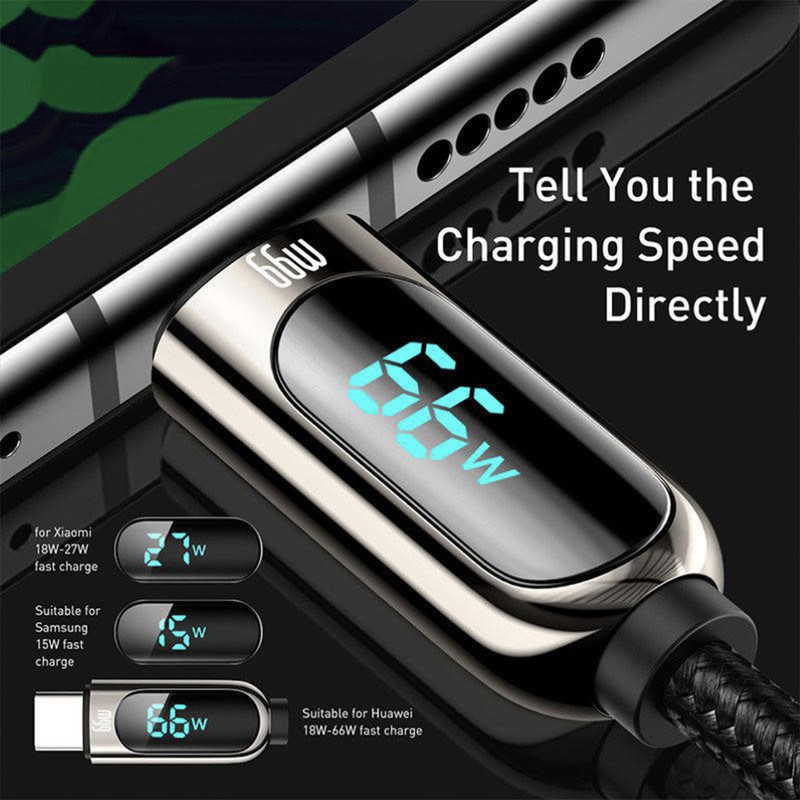 کابل تبدیل USB به USB-C بیسوس مدل Display Fast Charging-66w طول 2 متر