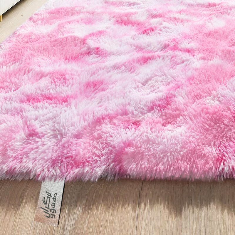 فرش ماشینی 400 شانه تیگران مفشوو زمینه صورتی حاشیه صورتی کمرنگ مدل UNICPINK