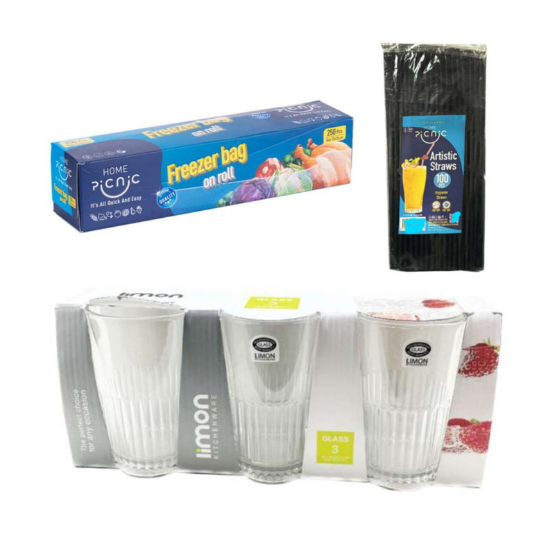 لیوان لیمون مدل شیاردار کد 350ML بسته 3 عددی