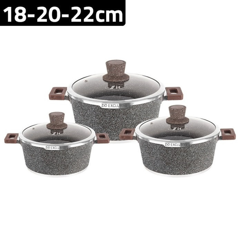 سرویس قابلمه گرانیت 6 پارچه زیو مدل ZCS-8416S22