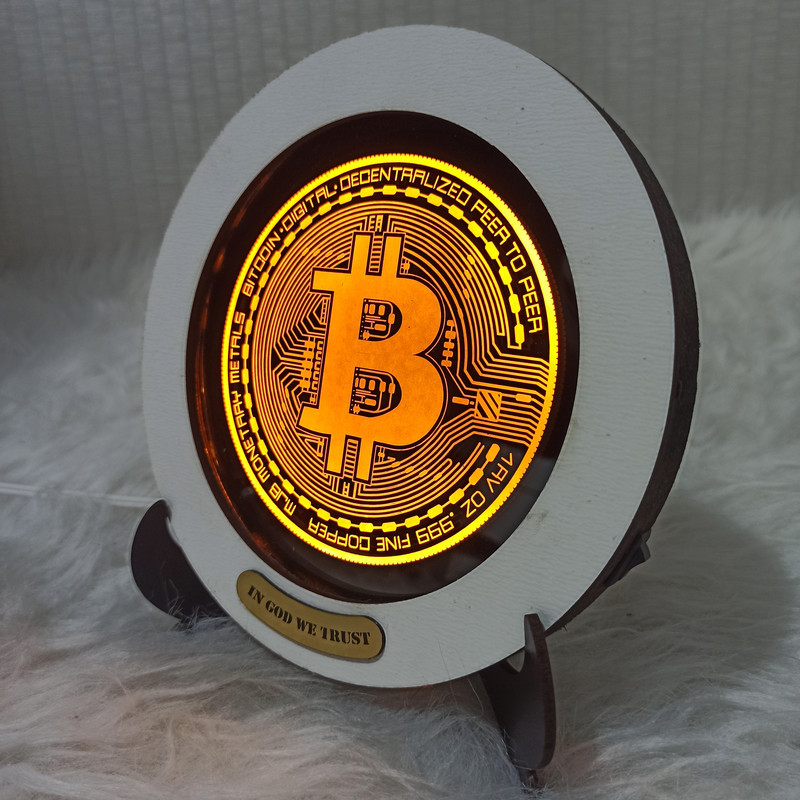 تابلو نوری گیم دکور طرح Bitcoin مدل بیت کوین