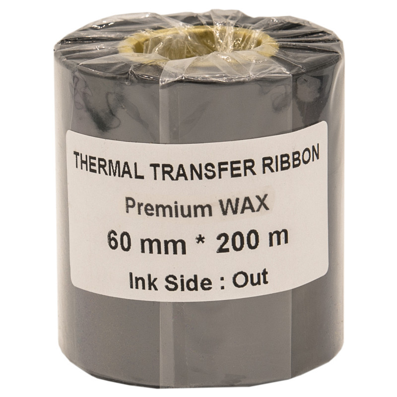 ریبون پرینتر لیبل زن مدل WAX 60mm × 200m بسته 2عددی