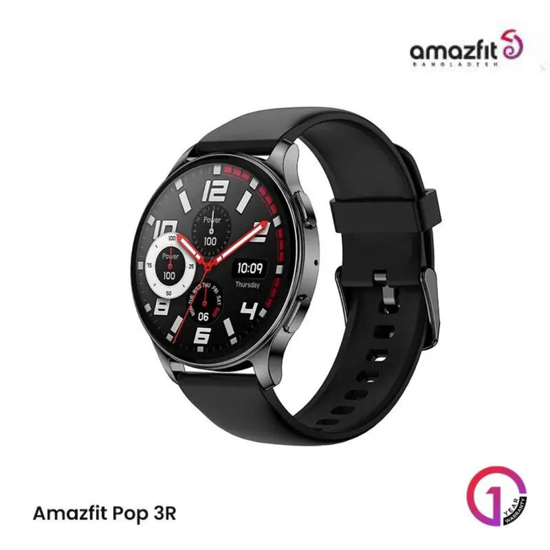 ساعت هوشمند امیزفیت مدل MAH REDUCTION POP 3R دارای قابلیت های کنترل موسیقی، شمارنده ضربان قلب، گام شمار، قابلیت مکالمه از طریق بلوتوث، پشتیبانی از زبان فارسی، بند سیلیکون