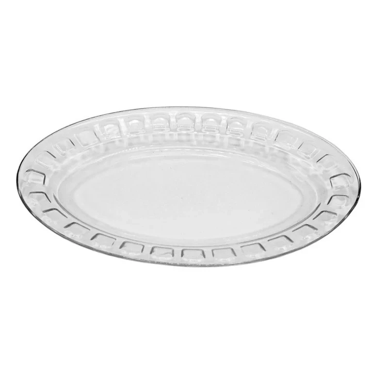 دیس شیشه‌ای و بلور اصفهان سری گلایل مدل 550 کریستال، سایز بزرگ، مناسب سرو برنج و مصارف مجلسی، قابل شستشو در ماشین ظرفشویی، مجموعه 2 عددی