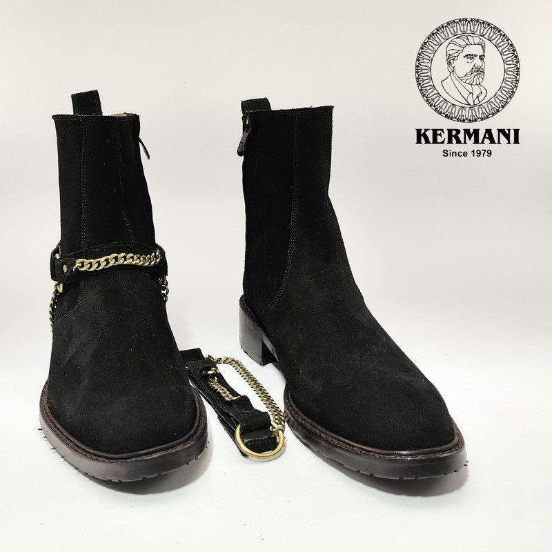 نیم بوت مردانه کرمانی مدل جیر دستدوز طبیعی کد 653