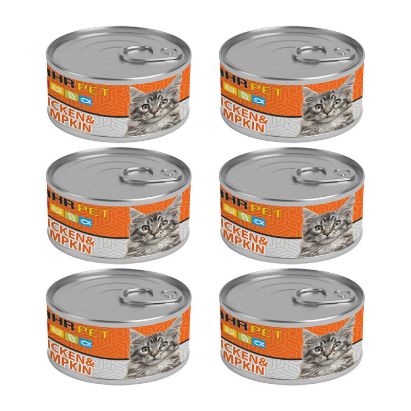 کنسرو نچرال گربه شهرپت مدل Chicken Pumpkin وزن 120 گرم بسته 6 عددی