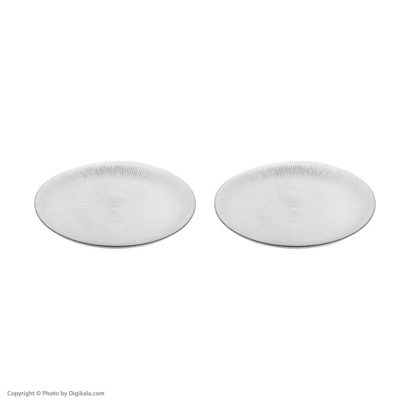 دیس کریستال بلوری نوری تازه مدل سولو کد T231031T، بسته 2 عددی، ابعاد 32×31×3 سانتی‌متر، مناسب پذیرایی چند نفر، مقاوم در برابر ضربه و تغییرات دما