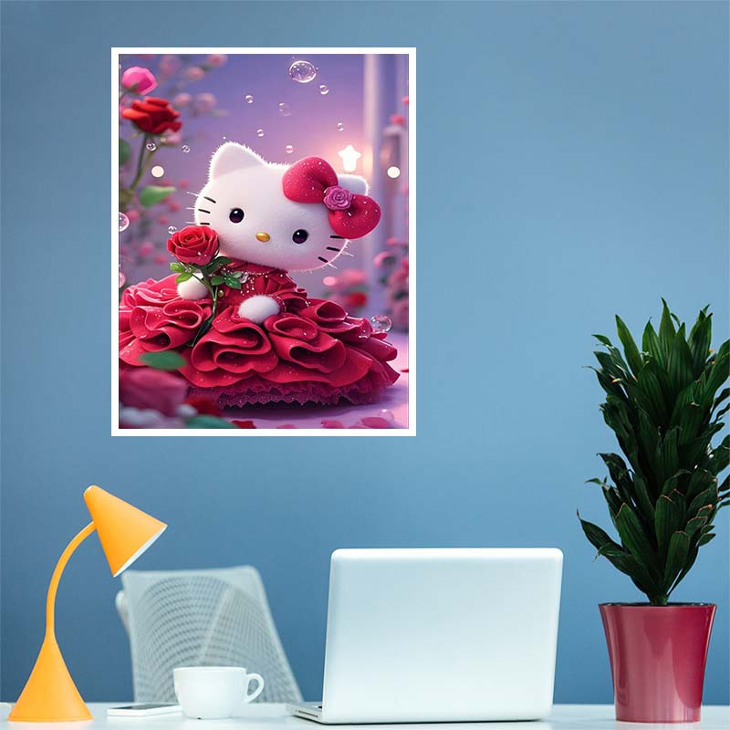 پوستر کارنيکا طرح هلو کیتی hello kitty کد 57058 مجموعه 8 عددی