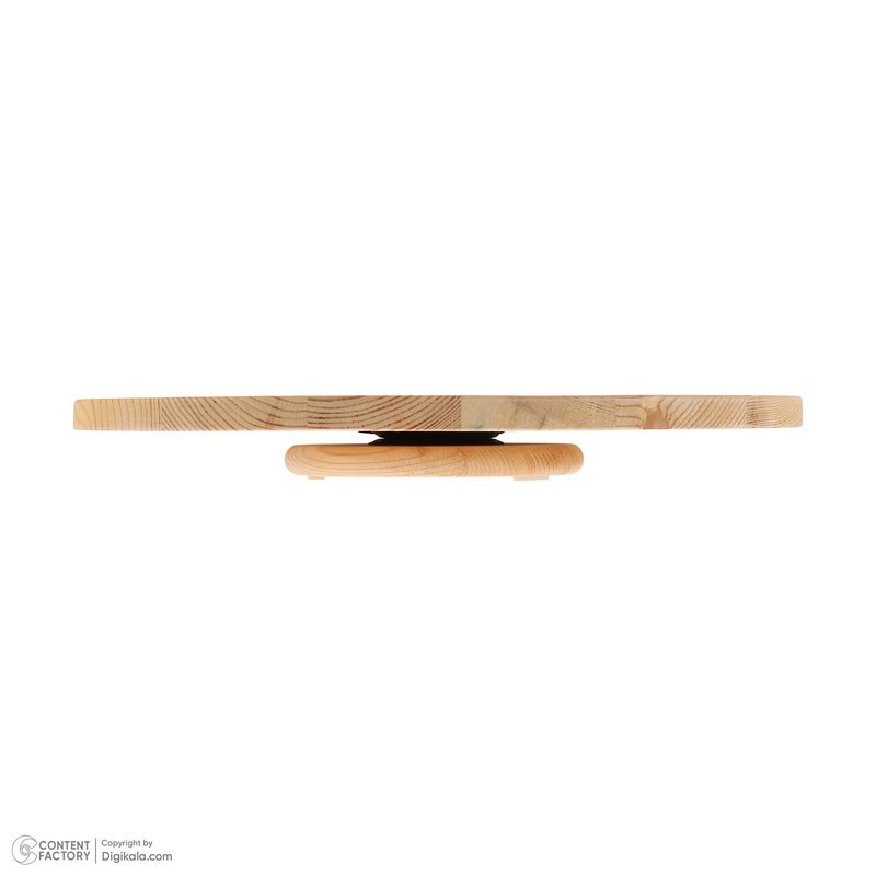 سینی سرو گردان چوبی دایره‌ای 36×36×4 سانتی‌متر، وزن 895 گرم، یک طبقه، مناسب سرو کیک و پیتزا، همراه جعبه، کد 6353460467