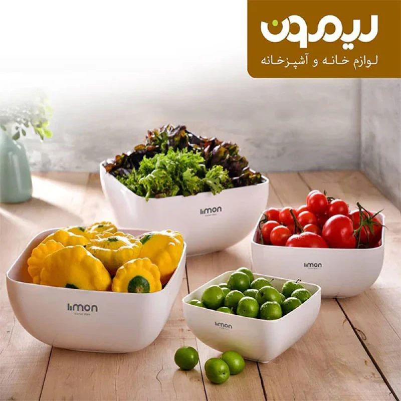 کاسه لیمون مدل چهارگوش کد DH66 مجموعه 4 عددی