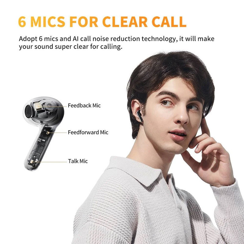 هدفون بلوتوثی کیو سی وای مدل HT10 AilyBuds Pro