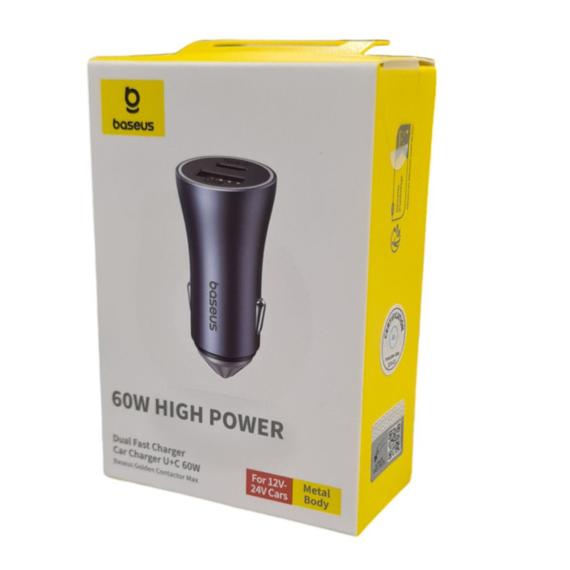 شارژر فندکی 60 وات بیسوس مدل CCJDZ-MC 60W