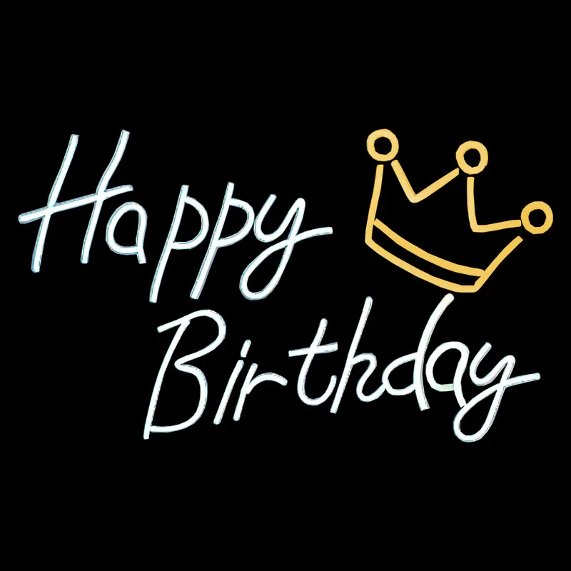 چراغ نئونی طرح Happy Birthday کد HBD60X40