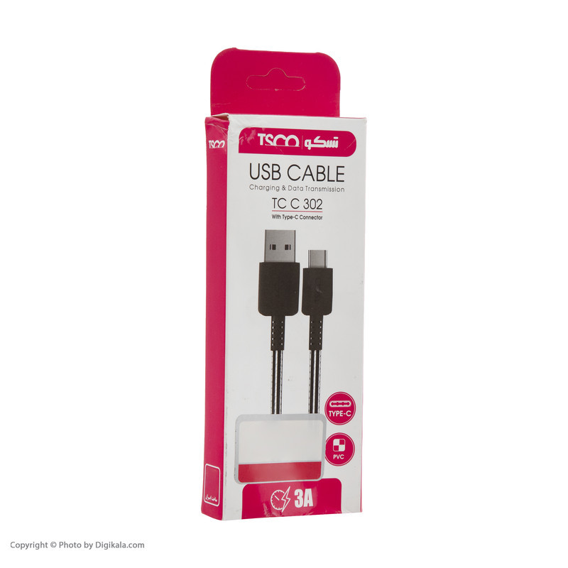 کابل تبدیل USB به USB-C تسکو مدل TC C 302 طول 1 متر