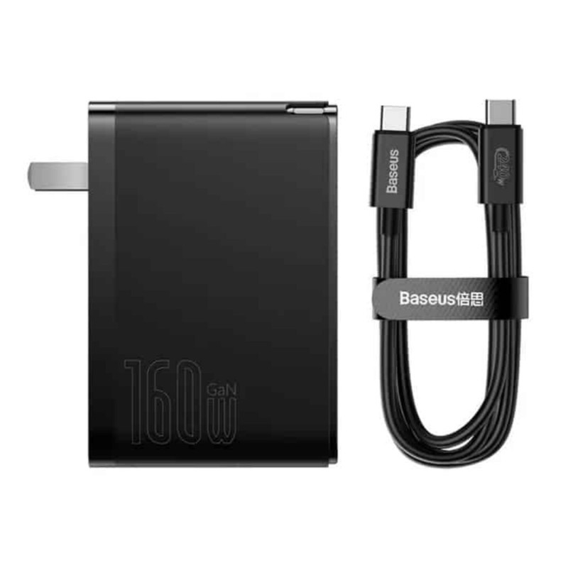 شارژر دیواری 160 وات باسئوس مدل GaN5 Pro به همراه کابل تبدیل USB-C