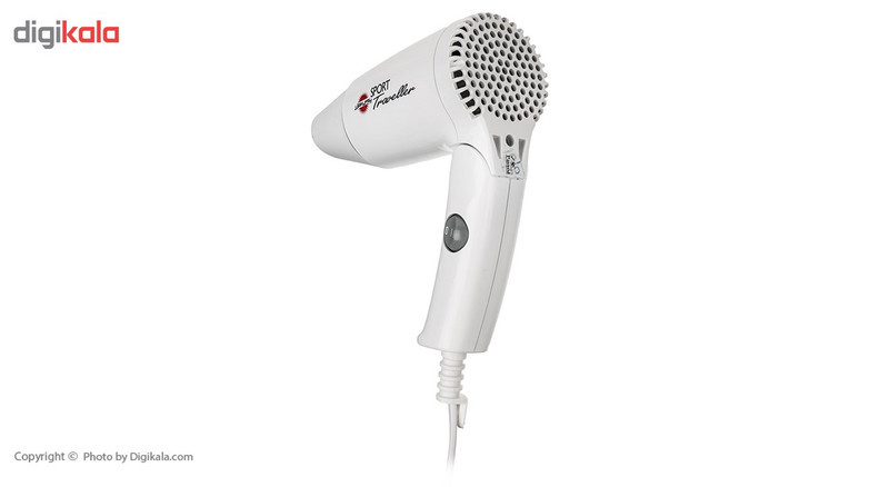 سشوار مسافرتی 1100 وات پارس خزر مدل HD-861P، موتور DC، وزن 340 گرم، المنت فلز، دارای سری متمرکز‌کننده با ویژگی صاف‌کنندگی