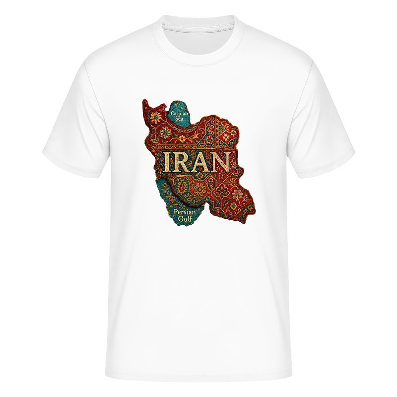 تی‌شرت آستین کوتاه یقه گرد مردانه مدل نقشه ایران کد 9