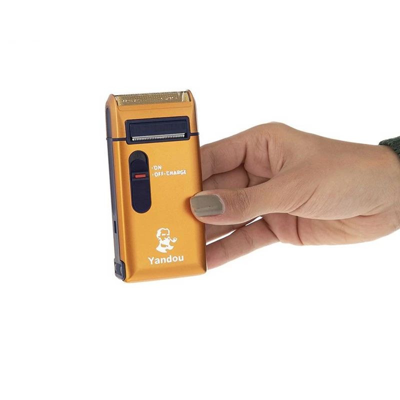 ماشین اصلاح موی صورت یاندو مدل SV-316U با تیغه تیتانیوم، باتری لیتیوم یونی قابل شارژ، استفاده بی‌سیم تا 30 دقیقه، بدنه ضد آب و طراحی جمع‌وجور مناسب مسافرت و خط زن مخفی
