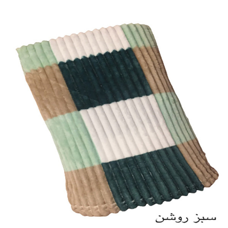 پتو مسافرتی مدل پلیسه طرح چهارخونه دونفره سایز سایز 240 × 200 سانتی متر
