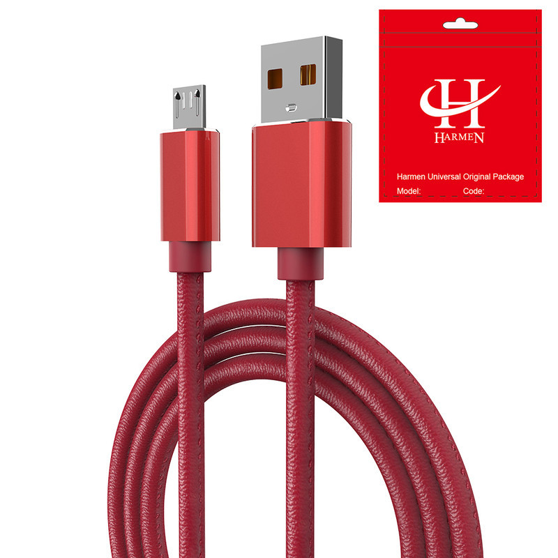 کابل تبدیل USB به microUSB هارمن مدل PU LEATHER500 طول 2 متر