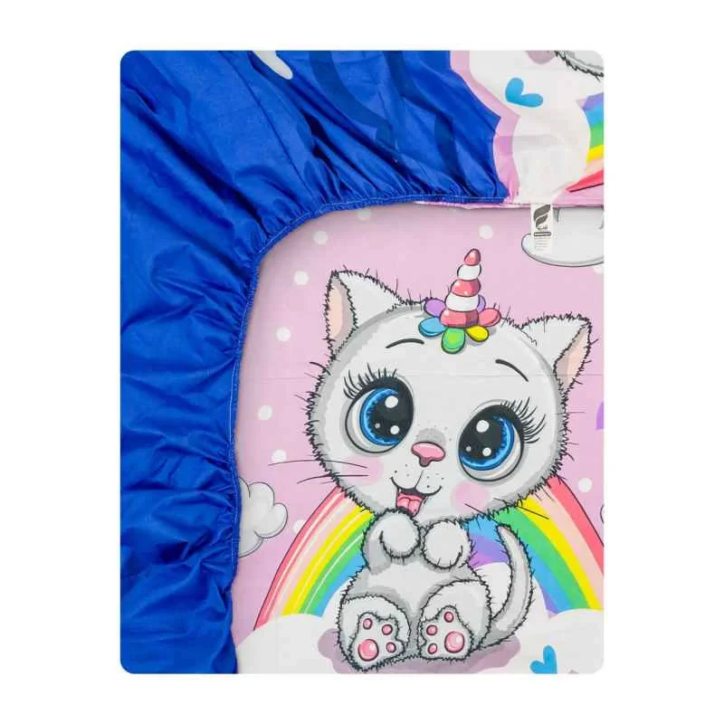 ملحفه کودک آدنو مدل  Little cat کد MC05 سایز 70x135 سانتی متر