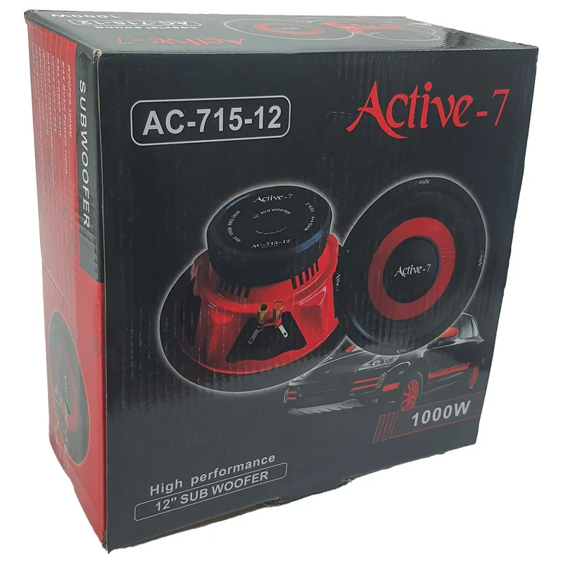 ساب ووفر پشت خودرو اکتیو سون مدل AC-715-12 سایز 12 اینچ