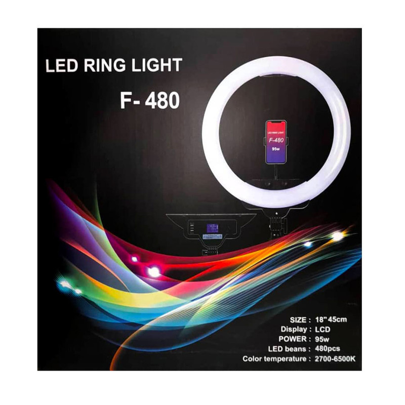 رینگ لایت مدل F-480 همراه با پایه