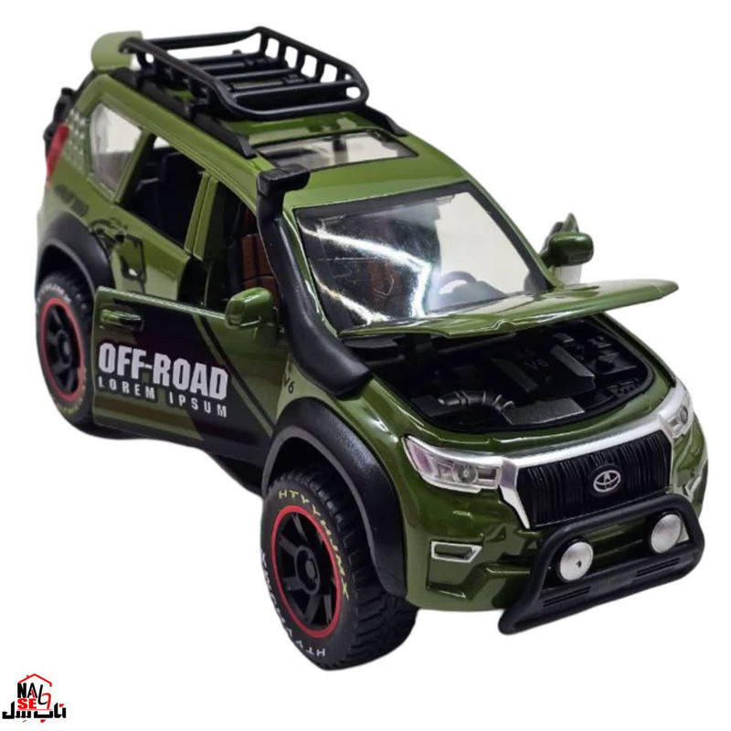 ماکت ماشین ناب سل مدل تویوتا پرادو فلزی چراغدار موزیکال آفرود TOYOTA PERADO OFF-ROAD V6