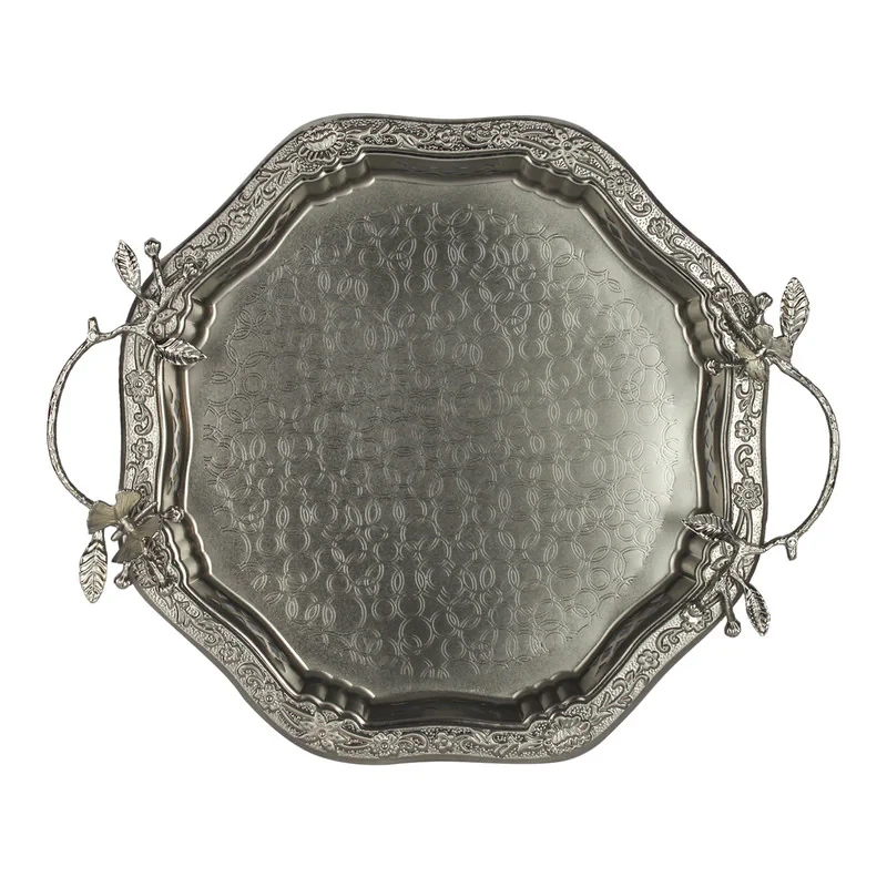 سینی دسته دار سالینو مدل پروانه  کد 6025 سایز 41x34 سانتی متر