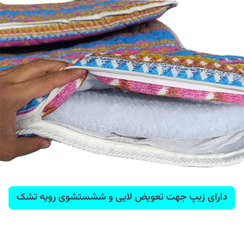 تشک مهمان اِسپی توره مدل گبه سنتی دو نفره سایز 90x190 سانتی متر