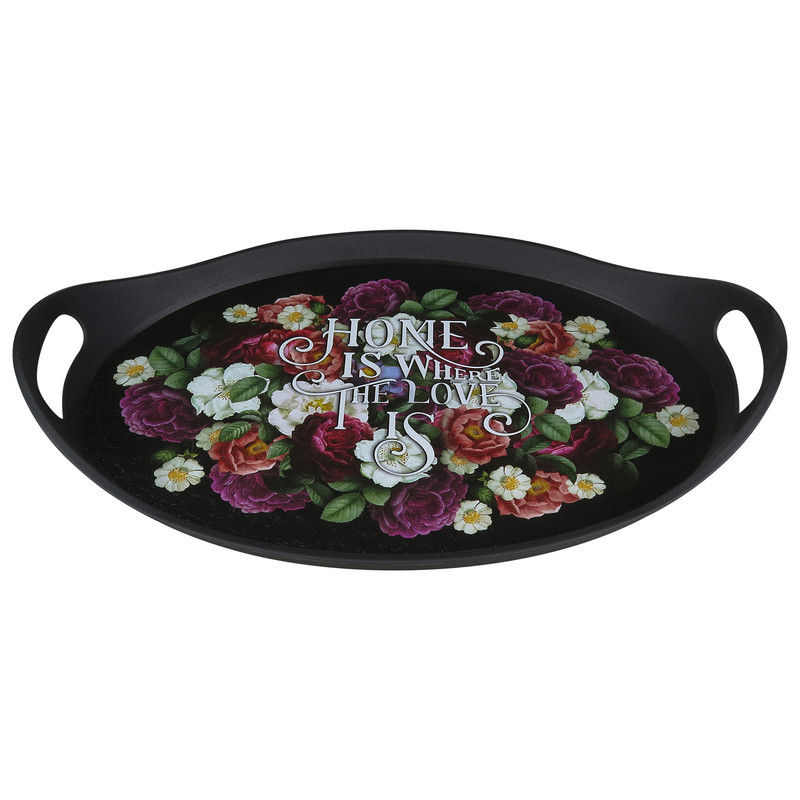 سینی دسته دار طرح گل سایز 26*40 سانتی متر