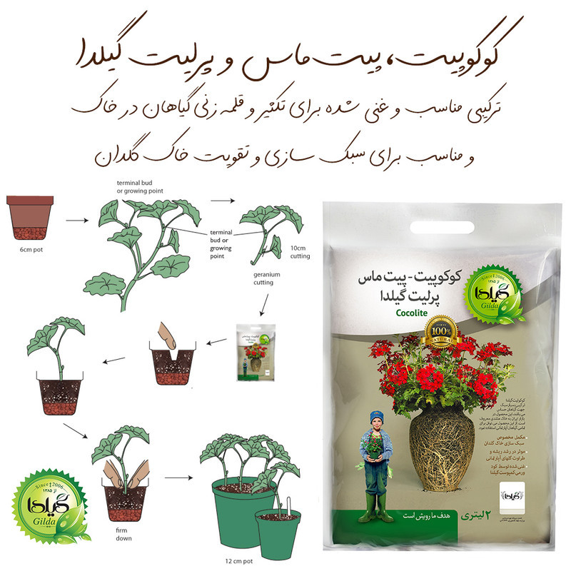 کوکوپیت و پیت ماس و پرلیت گیلدا مدل Cocolite حجم 2 لیتر