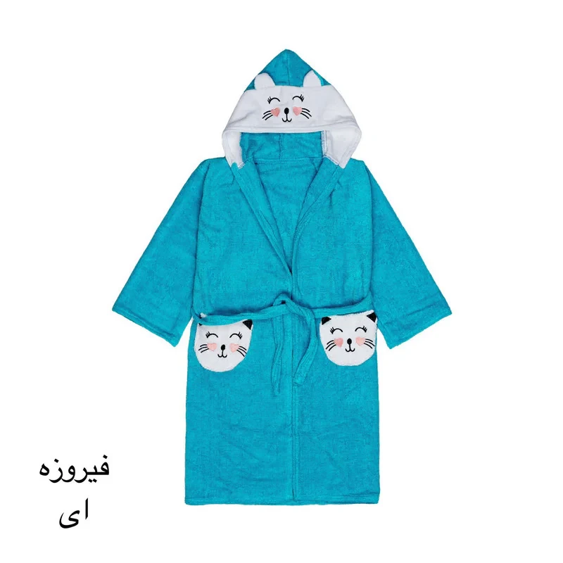 حوله پالتویی کودک و نوزاد هنرمند مدل cat سایز 80×70 سانتی متر